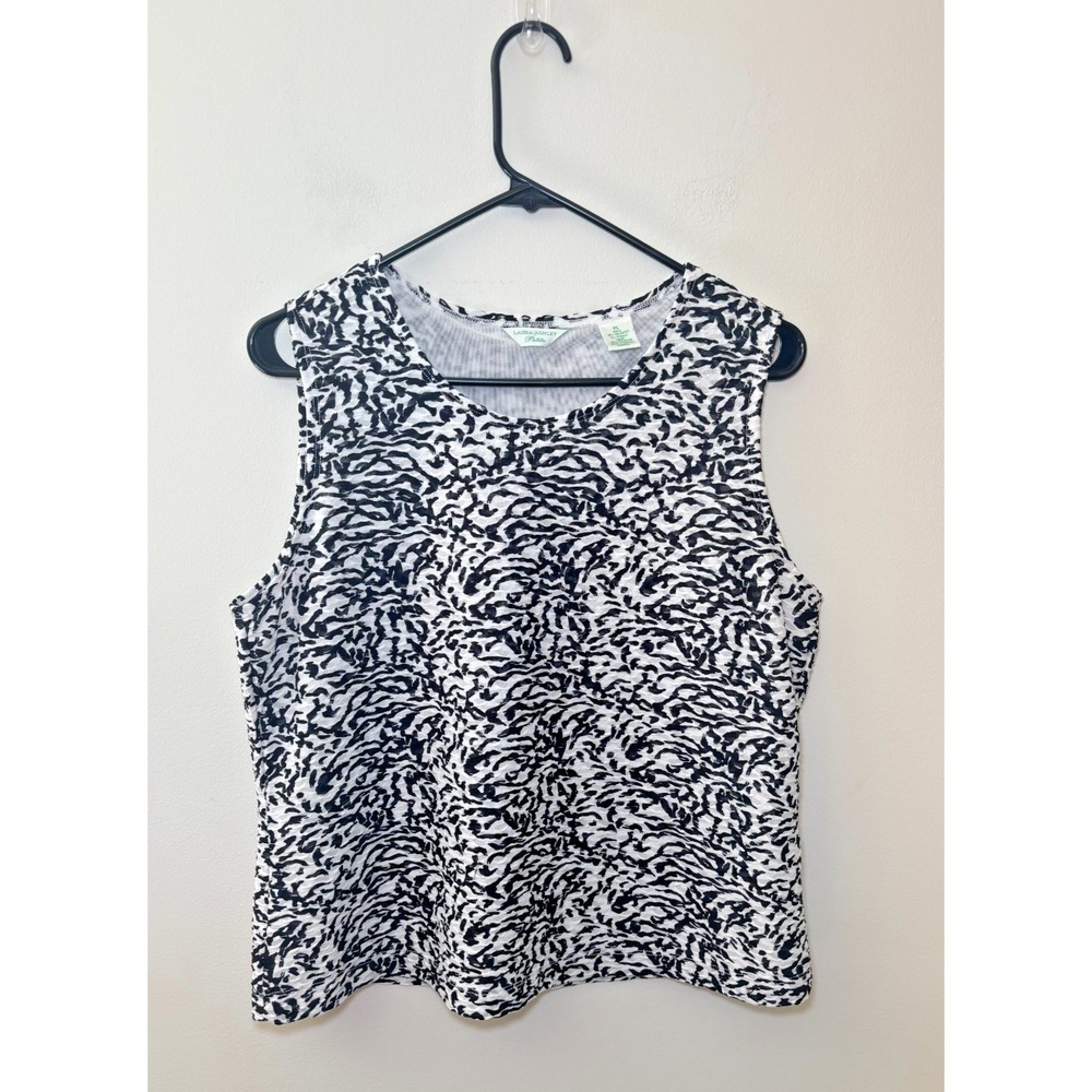 Laura Ashley Petite Large Tank Black and White Womens